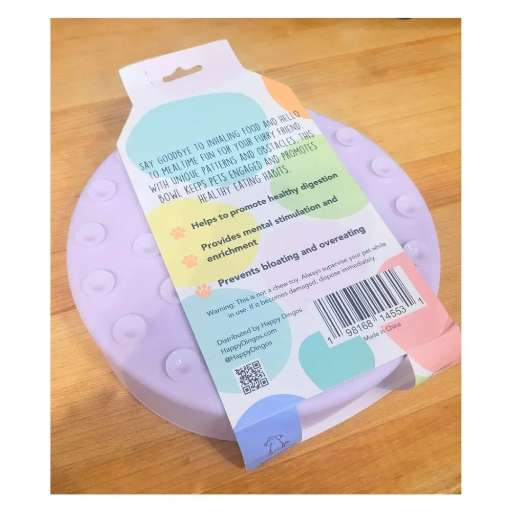 Happy Dingo Interactive Slow Feeder Bowl Purple, NWT